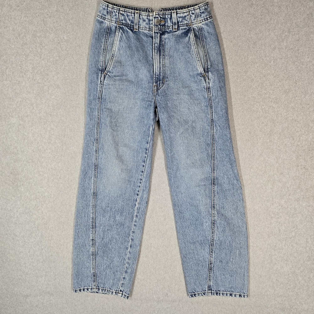 Apiece Apart Women Jeans 26 Blue Denim PETITE MERIDIAN Austin Wash Barrel